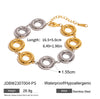 Stainless Steel Geometric Jewelry Ring Pendant Earrings And Bracelet With Gold And Silver Contrast And Electroplating Treatment For Women