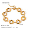 Stainless Steel Geometric Jewelry Ring Pendant Earrings And Bracelet With Gold And Silver Contrast And Electroplating Treatment For Women