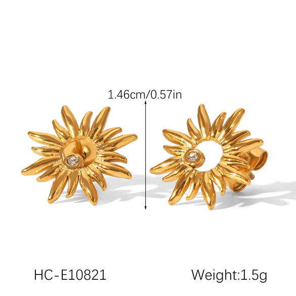 Stainless Steel Geometric Jewelry Set With Electroplating Necklace Earrings Bracelet For Women