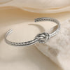 Stainless Steel Geometric Knot Opening Bracelet For Women With Electroplating