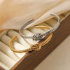 Stainless Steel Geometric Knot Opening Bracelet For Women With Electroplating