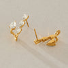 Stainless Steel Geometric Layered Zircon Stud Earrings For Women Elegant Plated Wholesale Jewelry