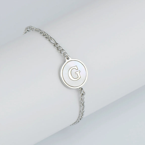 316L Stainless Steel Geometric Letter Bracelet For Women