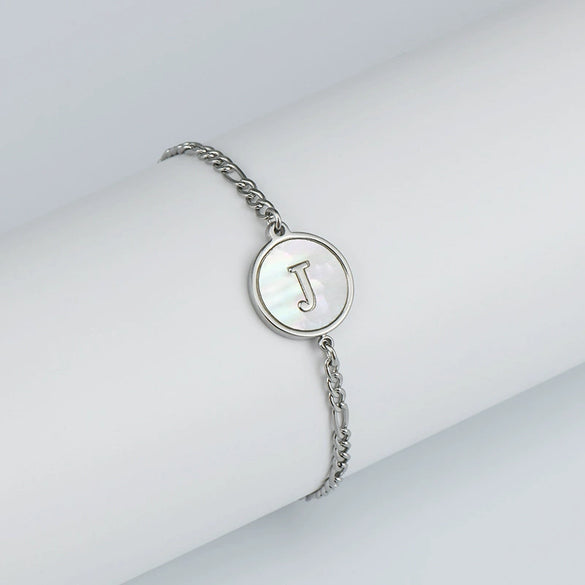 316L Stainless Steel Geometric Letter Bracelet For Women