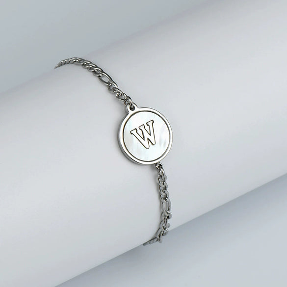 316L Stainless Steel Geometric Letter Bracelet For Women