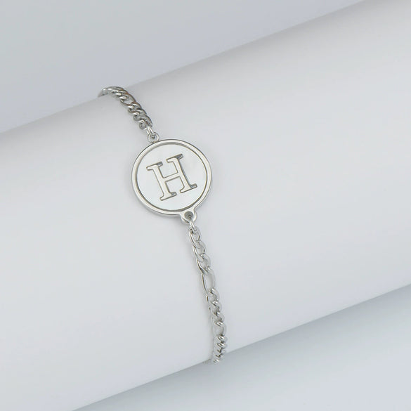 316L Stainless Steel Geometric Letter Bracelet For Women