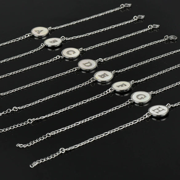 316L Stainless Steel Geometric Letter Bracelet For Women