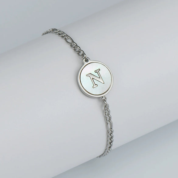 316L Stainless Steel Geometric Letter Bracelet For Women