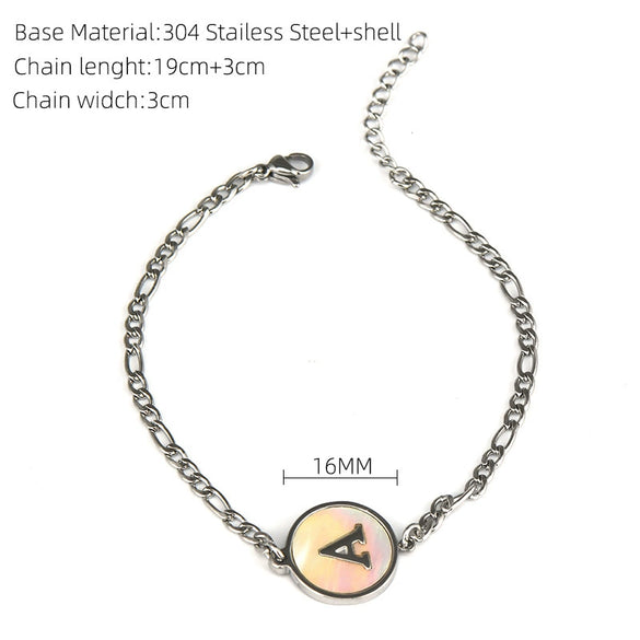 316L Stainless Steel Geometric Letter Bracelet For Women