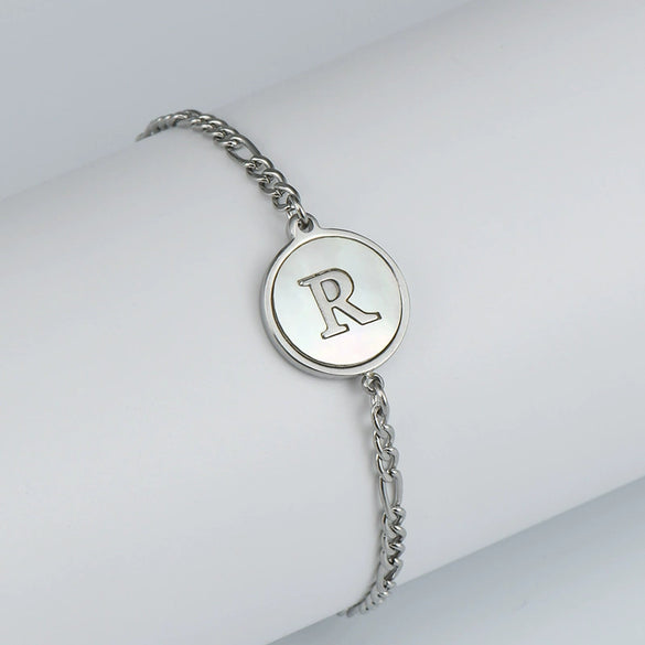 316L Stainless Steel Geometric Letter Bracelet For Women