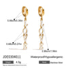 Stainless Steel Geometric Letter Pendant Earrings For Women Electroplated Design