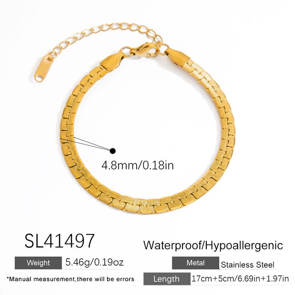 Stainless Steel Geometric Light Luxury Bracelet With Electroplating