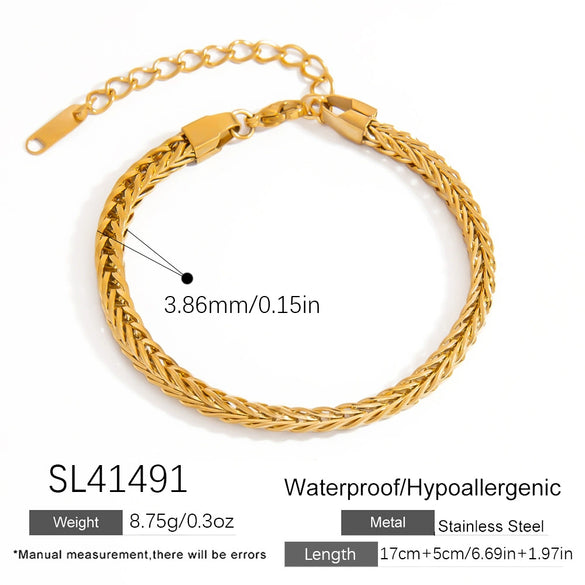 Stainless Steel Geometric Light Luxury Bracelet With Electroplating