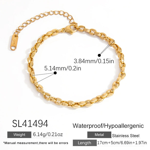 Stainless Steel Geometric Light Luxury Bracelet With Electroplating