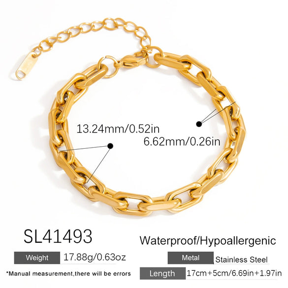 Stainless Steel Geometric Light Luxury Bracelet With Electroplating