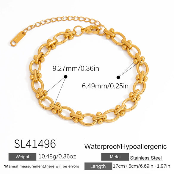 Stainless Steel Geometric Light Luxury Bracelet With Electroplating
