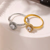 Stainless Steel Geometric Light Luxury Electroplated Women's Ring Jewelry Accessories