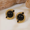 Stainless Steel Geometric Light Luxury Style Earrings With Electroplating