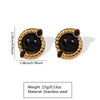 Stainless Steel Geometric Light Luxury Style Earrings With Electroplating