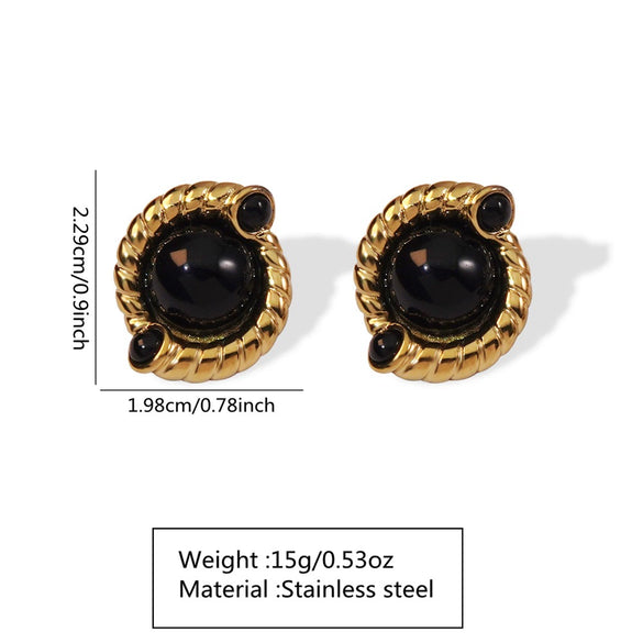 Stainless Steel Geometric Light Luxury Style Earrings With Electroplating