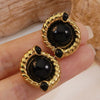 Stainless Steel Geometric Light Luxury Style Earrings With Electroplating