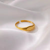 Stainless Steel Geometric Light Luxury Style Open Ring Jewelry With Electroplating