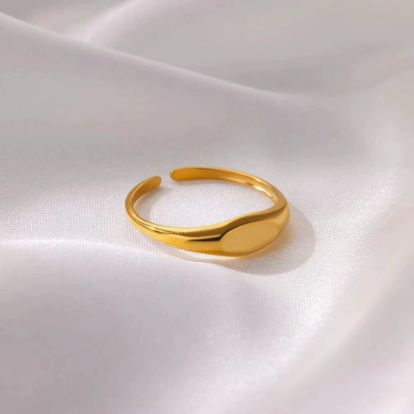 Stainless Steel Geometric Light Luxury Style Open Ring Jewelry With Electroplating