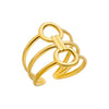 Stainless Steel Geometric Light Luxury Style Open Ring Jewelry With Electroplating