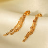 Stainless Steel Geometric Lip Chain Tassel Earrings Electroplated Light Luxury Highend Women's Jewelry