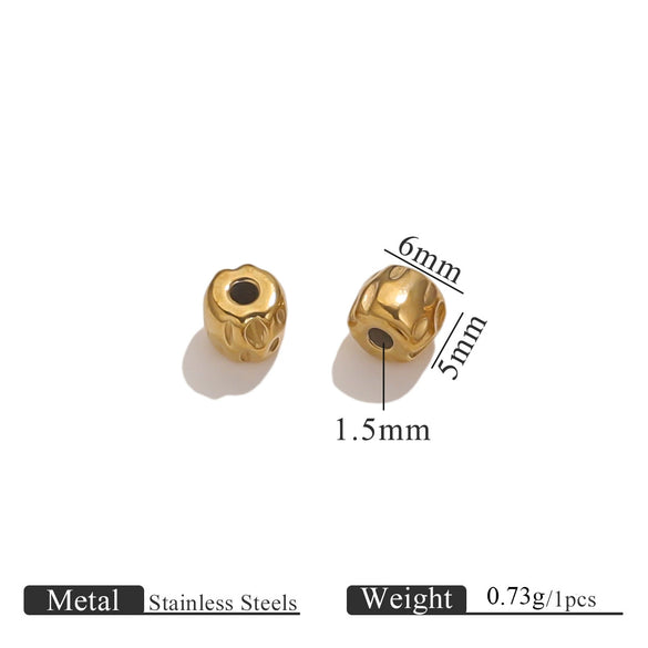 Stainless Steel Geometric Loose Beads For Diy Jewelry Accessories Electroplated Bracelet With Hirback Pattern