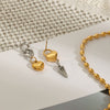 Stainless Steel Geometric Love Cone Chain Earrings With Gold And Silver Color Matching And Electroplating