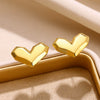 Stainless Steel Geometric Love Earrings For Women Electroplated Light Luxury Style