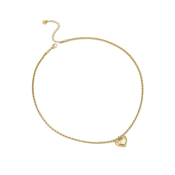 Stainless Steel Geometric Love Pendant Necklace Electroplated With Gold For Women