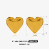 Stainless Steel Geometric Love Trapezoidal Round Earrings For Women 18K Gold Plated