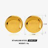 Stainless Steel Geometric Love Trapezoidal Round Earrings For Women 18K Gold Plated