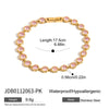 Stainless Steel Geometric Love Zircon Bracelet Electroplating Jewelry For Women