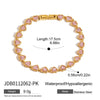Stainless Steel Geometric Love Zircon Bracelet Electroplating Jewelry For Women