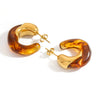 Stainless Steel Geometric Maillard Style Cshaped Electroplated Women's Earrings