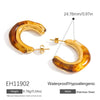 Stainless Steel Geometric Maillard Style Cshaped Electroplated Women's Earrings