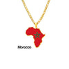 Stainless Steel Geometric Map Pendant Necklace With Cuban Chain Electroplated Titanium Steel Hip Hop Jewelry