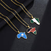 Stainless Steel Geometric Map Pendant Necklace With Cuban Chain Electroplated Titanium Steel Hip Hop Jewelry