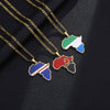 Stainless Steel Geometric Map Pendant Necklace With Cuban Chain Electroplated Titanium Steel Hip Hop Jewelry