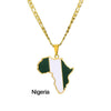 Stainless Steel Geometric Map Pendant Necklace With Cuban Chain Electroplated Titanium Steel Hip Hop Jewelry