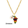 Stainless Steel Geometric Map Pendant Necklace With Cuban Chain Electroplated Titanium Steel Hip Hop Jewelry