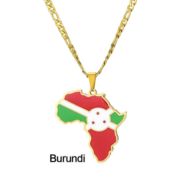 Stainless Steel Geometric Map Pendant Necklace With Cuban Chain Electroplated Titanium Steel Hip Hop Jewelry