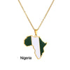 Stainless Steel Geometric Map Pendant Necklace With Dripping Oil Finish Unisex O Chain Jewelry