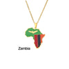 Stainless Steel Geometric Map Pendant Necklace With Dripping Oil Finish Unisex O Chain Jewelry