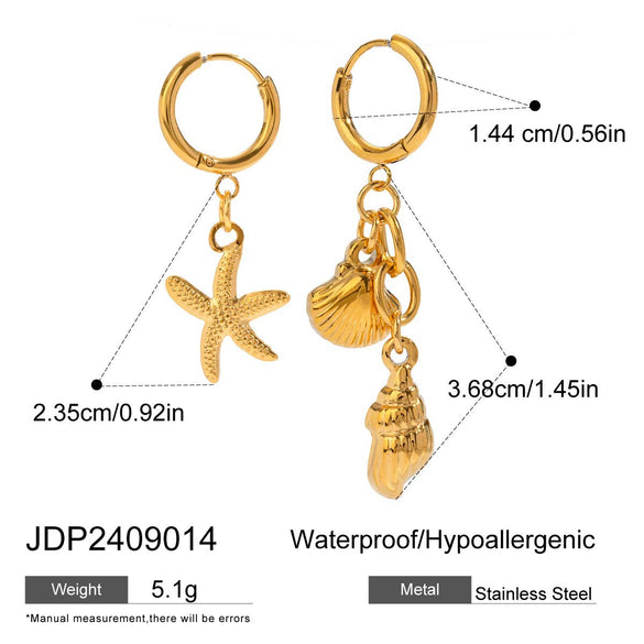 Stainless Steel Geometric Marine Ear Jewelry Electroplating For Women