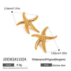 Stainless Steel Geometric Marine Scenery Starfish Animal Style Electroplated Women's Earrings