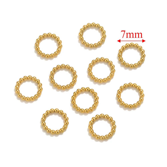 Stainless Steel Geometric Mini Spiral Twisted Ring With Polygon Pattern For Diy Jewelry Electroplated